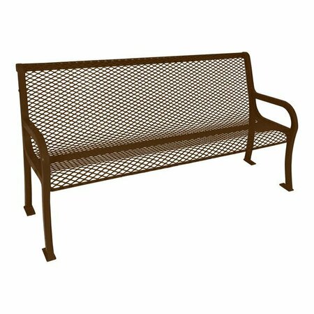 ULTRA SITE Lexington 4' Brown Diamond Bench with Backrest 51'' x 26 7/8'' x 35 1/2'' 38A954V4BR